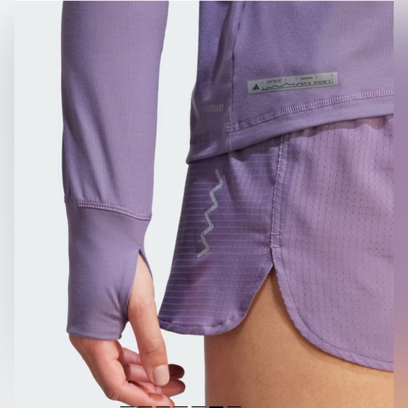 NWT! Adidas Women ULTIMATE SWEATSHIRT Running Carrera IM1881 Shadow Violet XS - Picture 4 of 15